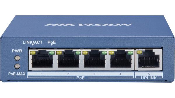 Hikvision DS-3E0505P-E/M 4 Port Gigabit Unmanaged POE Switch