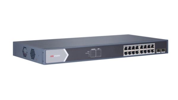 Hikvision DS-3E0518P-E/M 16 Port Gigabit Unmanaged POE Switch , 2 × Gigabit SFP fiber optical port - Image 4