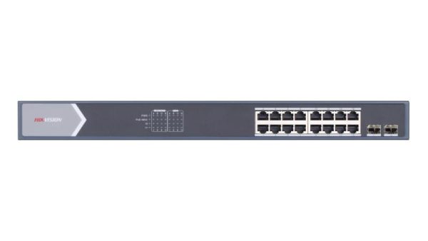 Hikvision DS-3E0518P-E/M 16 Port Gigabit Unmanaged POE Switch , 2 × Gigabit SFP fiber optical port - Image 3