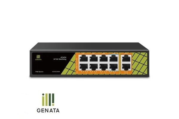 GNT-P1210G7
SWITCH GENATA POE 120W [ 8P×1000 + 2P UP×1000 ]