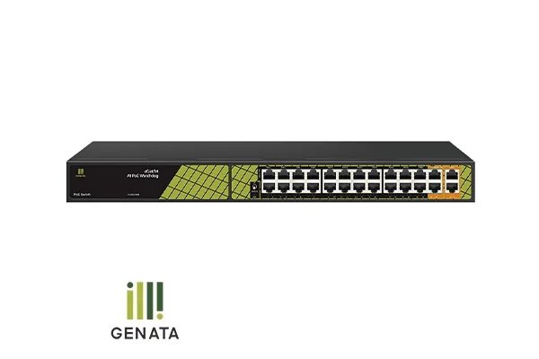 GNT-P4815V6
Genata PoE Switch 300W, 26 Ports, 10/100/1000 Mbps, Black